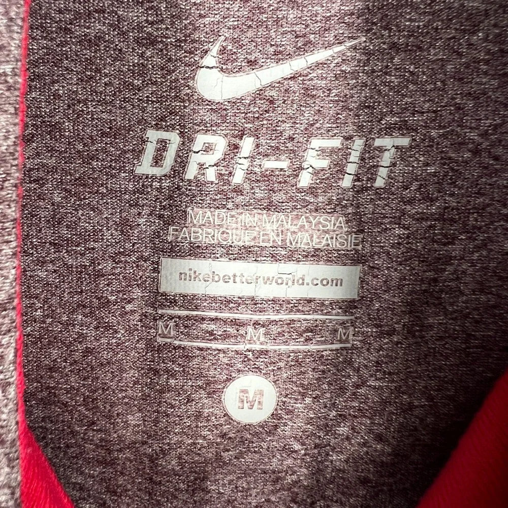 Nike Womens Shirt 1/4 Zip Pullover Medium Purple Long Sleeve Dri-Fit Activewear